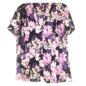 Floral print short sleeve button up!